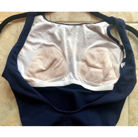 Vintage Nautica High-Neck One-Piece Navy Swimsuit - Picture 6 of 8